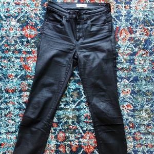 Madewell high riser skinny in metallic black.